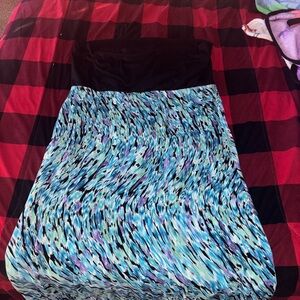 Pure Energy Black and Blue Patterned Skirt